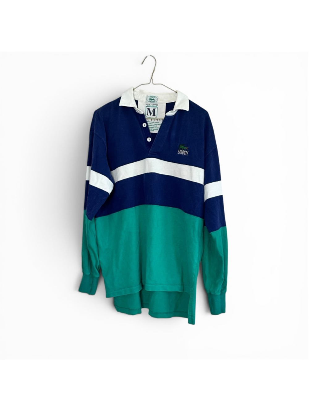 VTG 90s Izod Lacoste Rugby Preppy Polo Striped